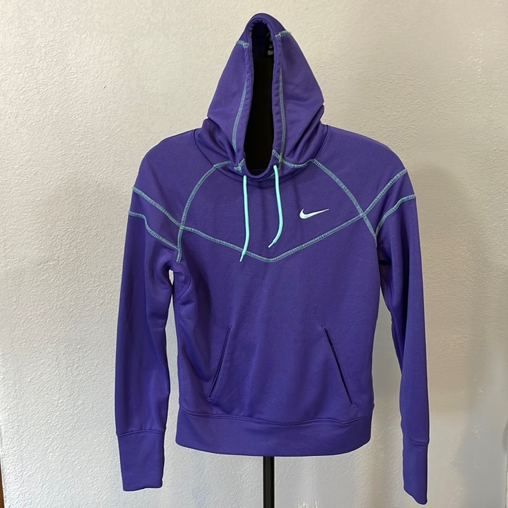 Nike Womens Purple Pull Over Hooded Sweatshirt Size Small